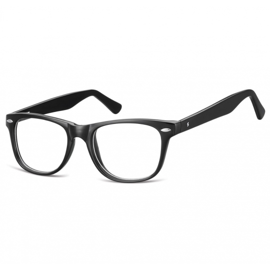 Okulary zerówki korekcyjne oprawki nerdy STAC-15 czarne